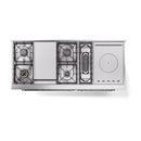ILVE 60-Inch Nostalgie II Noblesse Natural Gas Dual Fuel Range with 7 Sealed Burners, Griddle, French Top, and Triple Glass Door Oven in Custom RAL with Chrome Trim (UN60FSNMPRAC)