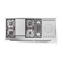 ILVE 60-Inch Nostalgie II Noblesse Propane Gas Dual Fuel Range with 7 Sealed Burners, Griddle, French Top, and Triple Glass Door Oven in RAL with Brass Trim (UN60FSNMPRAGLP)