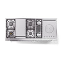 ILVE 60-Inch Nostalgie II Noblesse Natural Gas Dual Fuel Range with 7 Sealed Burners, Griddle, French Top, and Triple Glass Door Oven in RAL with Brass Trim (UN60FSNMPRAG)