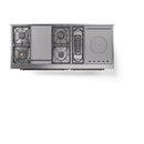 ILVE 60-Inch Nostalgie II Noblesse Natural Gas Dual Fuel Range with 7 Sealed Burners, Gridlde, French Top, and Solid Door Oven in Blue Grey with Bronze Trim (UN60FSQNMPBGB)