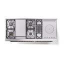 ILVE 60-Inch Nostalgie II Noblesse Natural Gas Dual Fuel Range with 7 Sealed Burners, Gridlde, French Top, and Solid Door Oven in Glossy Black with Bronze Trim (UN60FSQNMPBKB)