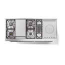 ILVE 60-Inch Nostalgie II Noblesse Propane Gas Dual Fuel Range with 7 Sealed Burners, Griddle, French Top, and Solid Door Oven in Glossy Black with Chrome Trim (UN60FSQNMPBKCLP)
