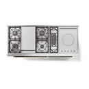 ILVE 60-Inch Nostalgie II Noblesse Propane Gas Dual Fuel Range with 7 Sealed Burners, Gridlde, French Top, and Solid Door Oven in Burgundy with Brass Trim (UN60FSQNMPBUGLP)