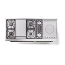 ILVE 60-Inch Nostalgie II Noblesse Natural Gas Dual Fuel Range with 7 Sealed Burners, Gridlde, French Top, and Solid Door Oven in Emerald Green with Bronze Trim (UN60FSQNMPEGB)