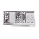 ILVE 60-Inch Nostalgie II Noblesse Dual Fuel Range with 7 Sealed Burners, Gridlde, French Top, and Solid Door Oven in Emerald Green with Chrome Trim (UN60FSQNMPEGC)