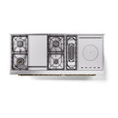 ILVE 60-Inch Nostalgie II Noblesse Natural Gas Dual Fuel Range with 7 Sealed Burners, Gridlde, French Top, and Solid Door Oven in Emerald Green with Brass Trim (UN60FSQNMPEGG)