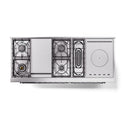 ILVE 60-Inch Nostalgie II Noblesse Propane Gas Dual Fuel Range with 7 Sealed Burners, Gridlde, French Top, and Solid Door Oven in Midnight Blue with Chrome Trim (UN60FSQNMPMBCLP)