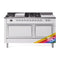 ILVE 60-Inch Nostalgie II Noblesse Natural Gas Dual Fuel Range with 7 Sealed Burners, Gridlde, French Top, and Solid Door Oven in RAL with Chrome Trim (UN60FSQNMPRAC)