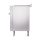 ILVE 60-Inch Nostalgie II Noblesse Propane Gas Dual Fuel Range with 7 Sealed Burners, Gridlde, French Top, and Solid Door Oven in Stainless Steel with Chrome Trim (UN60FSQNMPSSCLP)