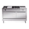 ILVE 60-Inch Nostalgie II Noblesse Natural Gas Dual Fuel Range with 7 Sealed Burners, Gridlde, French Top, and Solid Door Oven in Stainless Steel with Chrome Trim (UN60FSQNMPSSC)