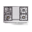 ILVE 40-Inch Nostalgie II Noblesse Propane Gas Dual Fuel Range with Triple Glass Door Oven in Blue Grey with Chrome Trim (UND40FNMPBGCLP)