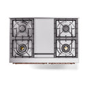 ILVE 40-Inch Nostalgie II Noblesse Propane Gas Dual Fuel Range with Triple Glass Door Oven in Midnight Blue with Copper Trim (UND40FNMPMBPLP)