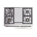 ILVE 40-Inch Nostalgie II Noblesse Natural Gas Dual Fuel Range with Triple Glass Door Oven in Custom RAL with Bronze Trim (UND40FNMPRAB)