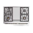 ILVE 40-Inch Nostalgie II Noblesse Propane Gas Dual Fuel Range with Solid Door Oven in Blue Grey with Bronze Trim (UND40FQNMPBGBLP)