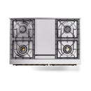 ILVE 40-Inch Nostalgie II Noblesse Propane Gas Dual Fuel Range with Solid Door Oven in Burgundy with Bronze Trim (UND40FQNMPBUBLP)