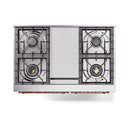 ILVE 40-Inch Nostalgie II Noblesse Natural Gas Dual Fuel Range with Solid Door Oven in Emerald Green with Copper Trim (UND40FQNMPEGP)