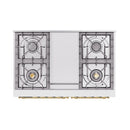 ILVE 40-Inch Nostalgie II Noblesse Propane Gas Dual Fuel Range with Solid Door Oven in Midnight Blue with Brass Trim (UND40FQNMPMBGLP)