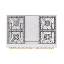 ILVE 40-Inch Nostalgie II Noblesse Natural Gas Dual Fuel Range with Solid Door Oven in Midnight Blue with Brass Trim (UND40FQNMPMBG)