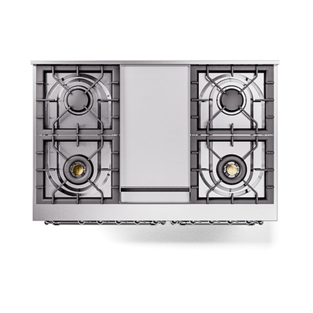 Matte graphite dual fuel gas range top with four burners and grates