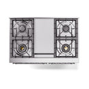 ILVE 40-Inch Nostalgie II Noblesse Natural Gas Dual Fuel Range with Solid Door Oven in Matte Graphite with Chrome Trim (UND40FQNMPMGC)