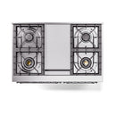 ILVE 40-Inch Nostalgie II Noblesse Propane Gas Dual Fuel Range with Solid Door Oven in Matte Graphite with Chrome Trim (UND40FQNMPMGCLP)