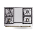 ILVE 40-Inch Nostalgie II Noblesse Natural Gas Dual Fuel Range with Solid Door Oven in Matte Graphite with Brass Trim (UND40FQNMPMGG)