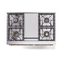 ILVE 40-Inch Nostalgie II Noblesse Natural Gas Dual Fuel Range with Solid Door Oven in Matte Graphite with Copper Trim (UND40FQNMPMGP)