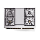 ILVE 40-Inch Nostalgie II Noblesse Natural Gas Dual Fuel Range with Solid Door Oven in Custom RAL with Bronze Trim (UND40FQNMPRAB)