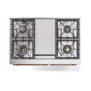 ILVE 40-Inch Nostalgie II Noblesse Propane Gas Dual Fuel Range with Solid Door Oven in Stainless Steel with Copper Trim (UND40FQNMPSSPLP)