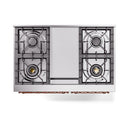 ILVE 40-Inch Nostalgie II Noblesse Natural Gas Dual Fuel Range with Solid Door Oven in Stainless Steel with Copper Trim (UND40FQNMPSSP)