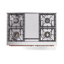 ILVE 40-Inch Nostalgie II Noblesse Propane Gas Dual Fuel Range with Solid Door Oven in White with Copper Trim (UND40FQNMPWHPLP)