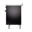 ILVE 40-Inch Nostalgie II Noblesse Induction Range with Solid Door Oven in Glossy Black with Bronze Trim (UNDI406QNMPBKB)