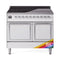 ILVE 40-Inch Nostalgie II Noblesse Induction Range with Solid Door Oven in RALwith Chrome Trim (UNDI406QNMPRAC)