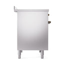 ILVE 40-Inch Nostalgie II Noblesse Induction Range with Solid Door Oven in Stainless Steel with Bronze Trim (UNDI406QNMPSSB)