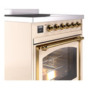 ILVE Nostalgie II Noblesse 30-Inch Induction Range with Triple Glass Door in Antique White with Brass Trim (UNI304NMPAWG)