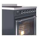 ILVE Nostalgie II Noblesse 30-Inch Induction Range with Triple Glass Door in Blue Grey with Chrome Trim (UNI304NMPBGC)