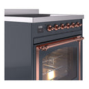 ILVE Nostalgie II Noblesse 30-Inch Induction Range with Triple Glass Door in Blue Grey with Copper Trim (UNI304NMPBGP)
