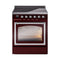 ILVE Nostalgie II Noblesse 30-Inch Induction Range with Triple Glass Door in Burgundy with Chrome Trim (UNI304NMPBUC)