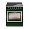 ILVE Nostalgie II Noblesse 30-Inch Induction Range with Triple Glass Door in Emerald Green with Chrome Trim (UNI304NMPEGC)