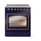 ILVE Nostalgie II Noblesse 30-Inch Induction Range with Triple Glass Door in Midnight Blue with Bronze Trim (UNI304NMPMBB)