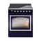 ILVE Nostalgie II Noblesse 30-Inch Induction Range with Triple Glass Door in Midnight Blue with Chrome Trim (UNI304NMPMBC)