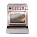 ILVE Nostalgie II Noblesse 30-Inch Induction Range with Triple Glass Door in Stainless Steel with Copper Trim (UNI304NMPSSP)