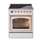 ILVE Nostalgie II Noblesse 30-Inch Induction Range with Triple Glass Door in White with Copper Trim (UNI304NMPWHP)