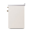 ILVE 30-Inch Nostalgie II Noblesse Induction Range with Solid Door Oven in Antique White with Bronze Trim (UNI304QNMPAWB)