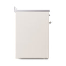 ILVE 30-Inch Nostalgie II Noblesse Induction Range with Solid Door Oven in Antique White with Chrome Trim (UNI304QNMPAWC)