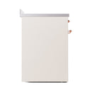 ILVE 30-Inch Nostalgie II Noblesse Induction Range with Solid Door Oven in Antique White with Copper Trim (UNI304QNMPAWP)
