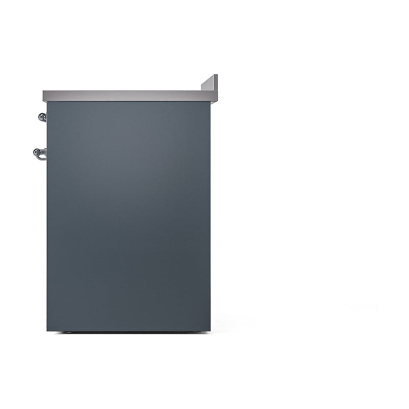 Blue grey range back corner view with side mounting hardware