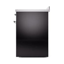 ILVE 30-Inch Nostalgie II Noblesse Induction Range with Solid Door Oven in Glossy Black with Chrome Trim (UNI304QNMPBKC)