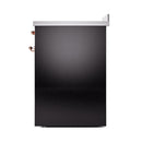 ILVE 30-Inch Nostalgie II Noblesse Induction Range with Solid Door Oven in Glossy Black with Copper Trim (UNI304QNMPBKP)