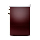 ILVE 30-Inch Nostalgie II Noblesse Induction Range with Solid Door Oven in Burgundy with Bronze Trim (UNI304QNMPBUB)